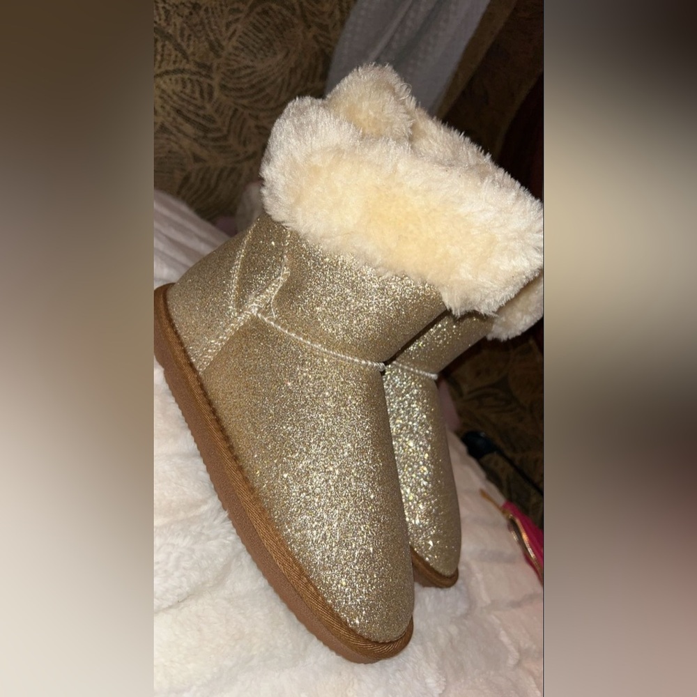 Gold Glitter Women's Boots